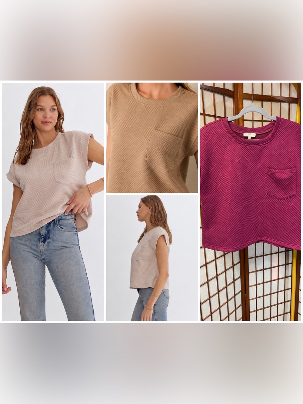 Entro Boxy Textured Top
